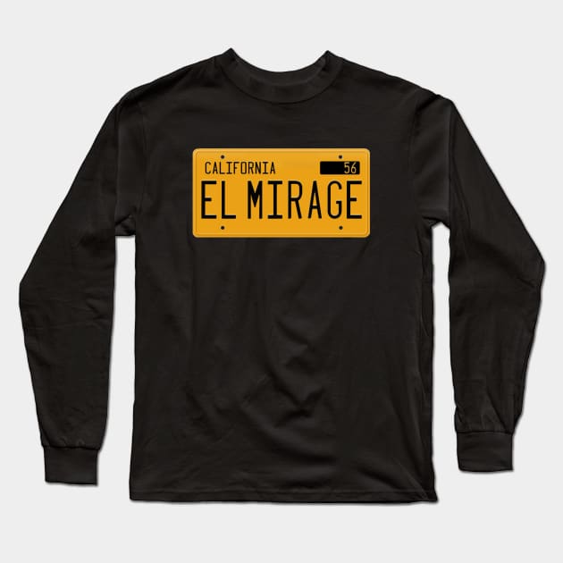 El Mirage California Yellow License Plate Long Sleeve T-Shirt by hotroddude